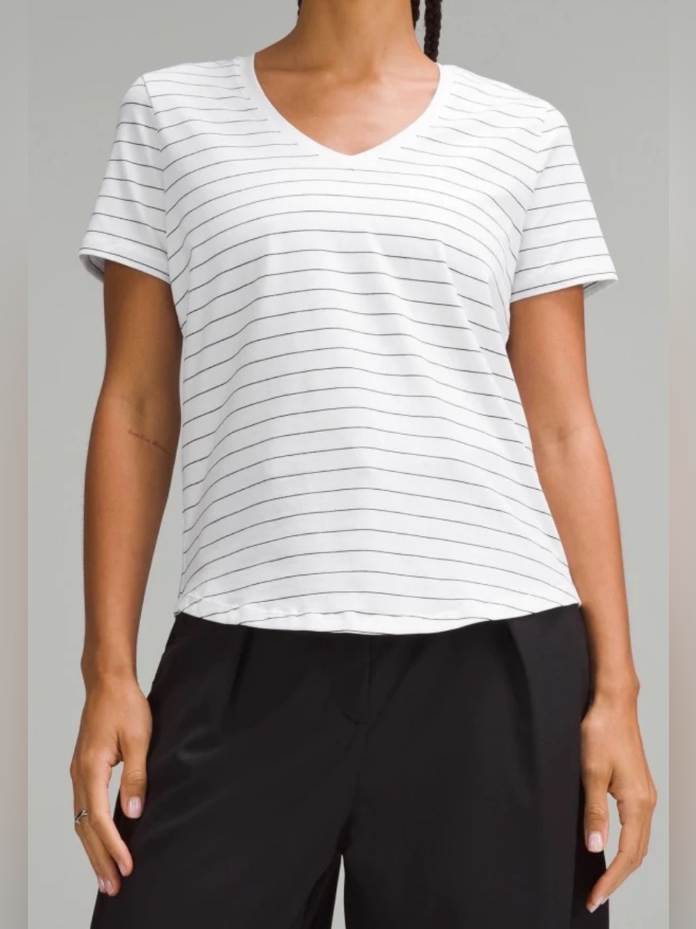 Lululemon Love V-Neck Striped T-Shirt